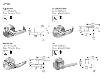 Accentra 4608LN Grade 2 Classroom Cylindrical Lever Lock
